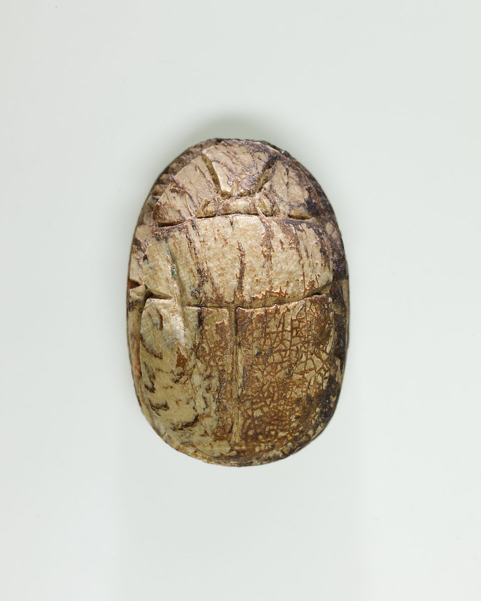 Scarab of Sebekhotep IV, Steatite, traces of green glaze