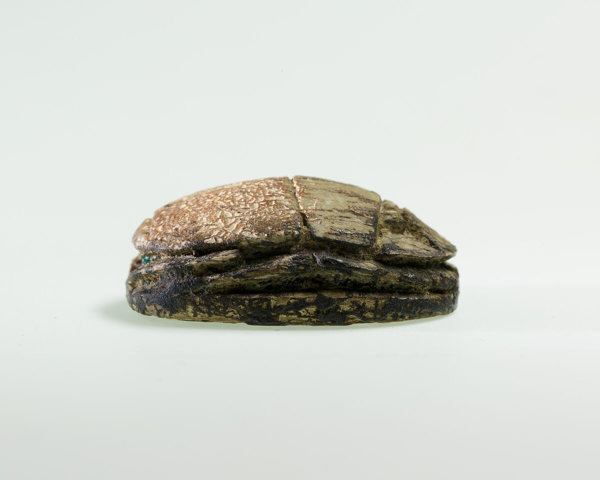 Scarab of Sebekhotep IV, Steatite, traces of green glaze