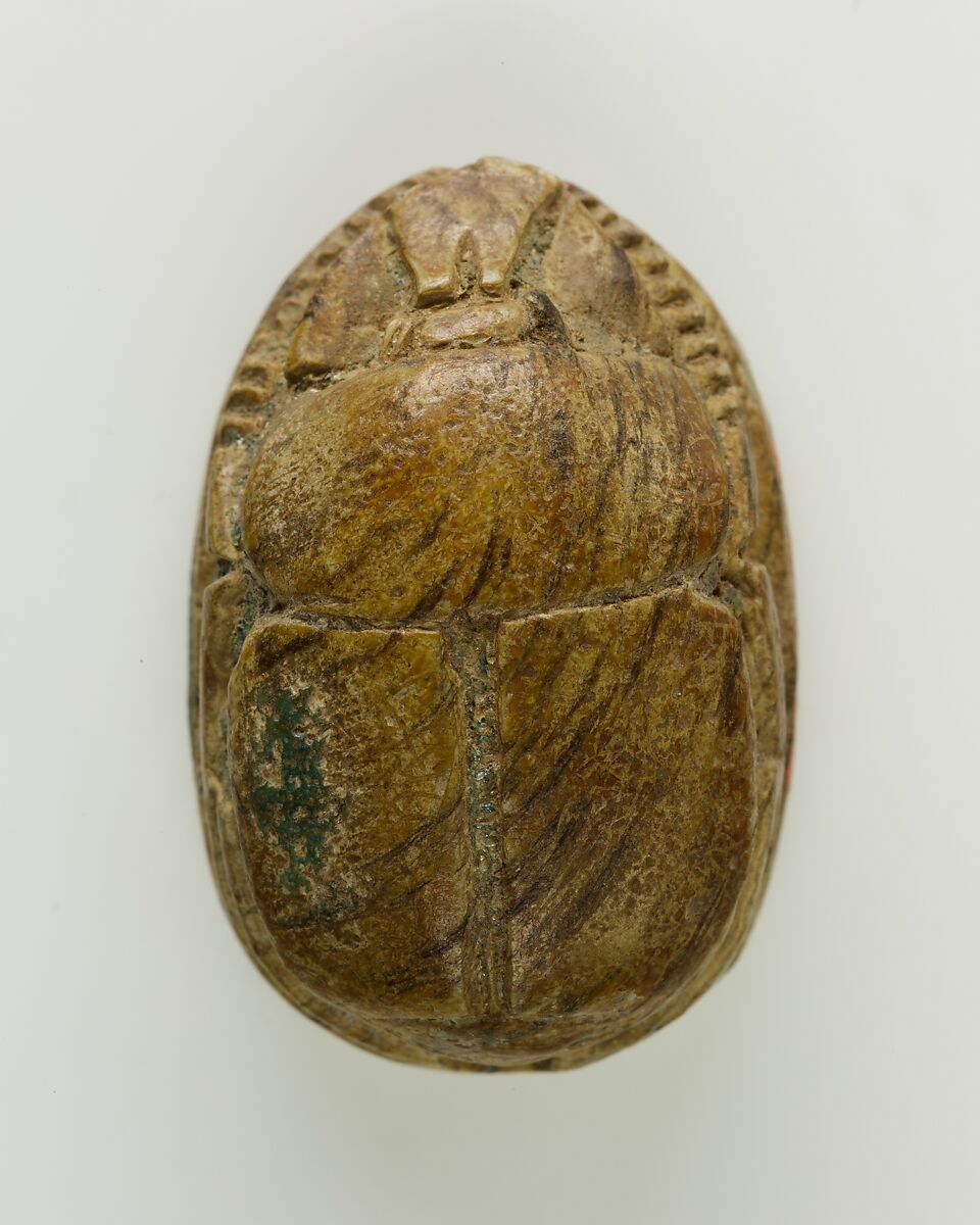 Scarab of an Official, Green glazed steatite