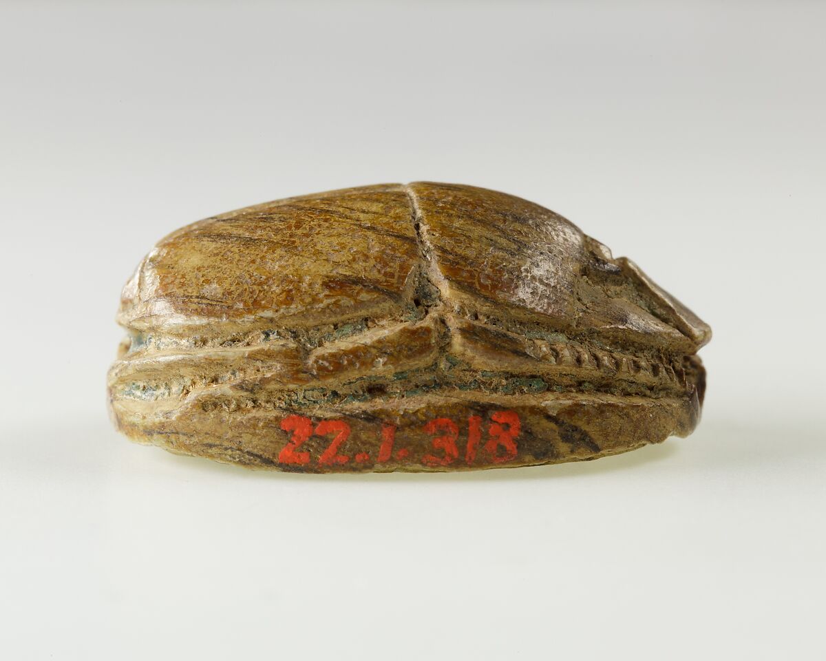 Scarab of an Official, Green glazed steatite