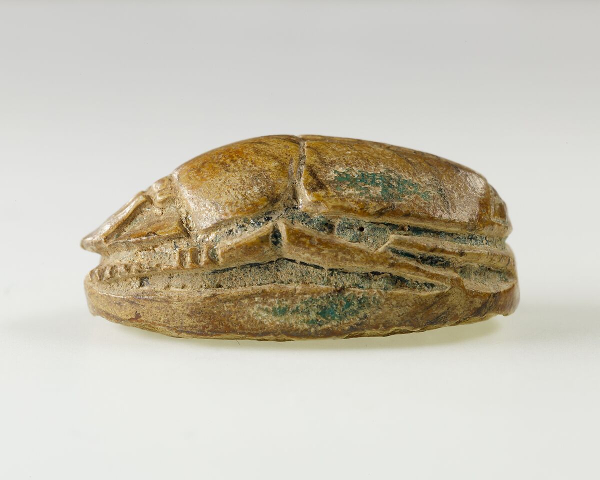 Scarab of an Official, Green glazed steatite
