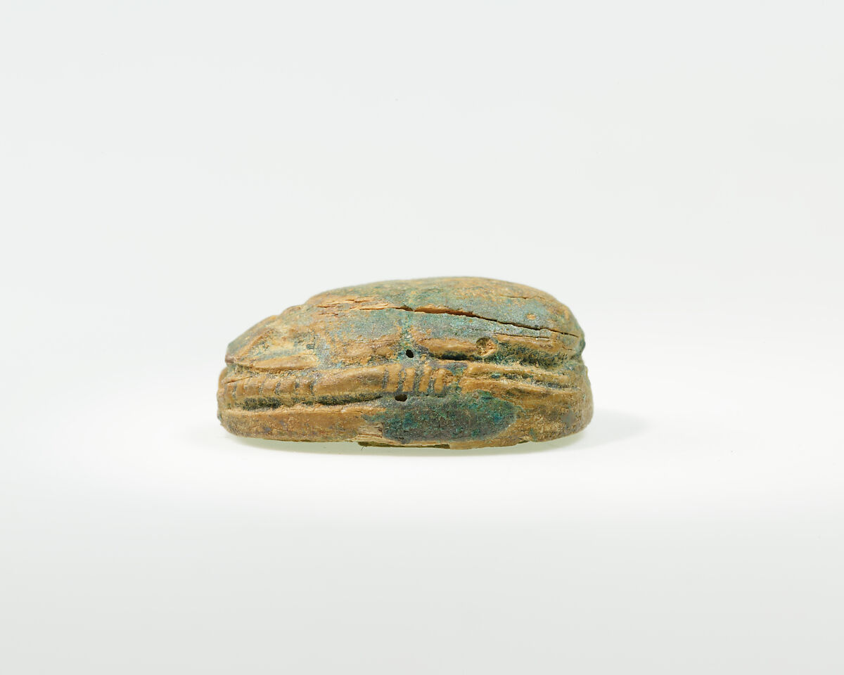 Scarab Inscribed for Pharaoh Aya (I), Green glazed steatite