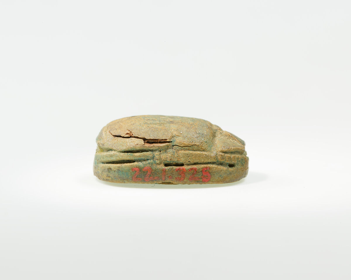 Scarab Inscribed for Pharaoh Aya (I), Green glazed steatite