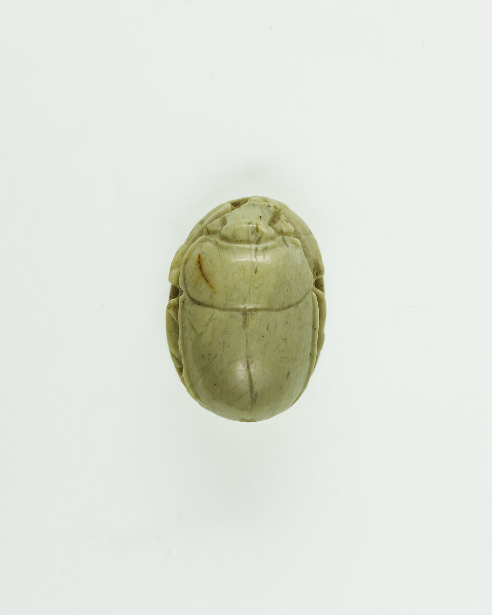 Scarab with Inscription Referring to Osiris, Light greenish stone