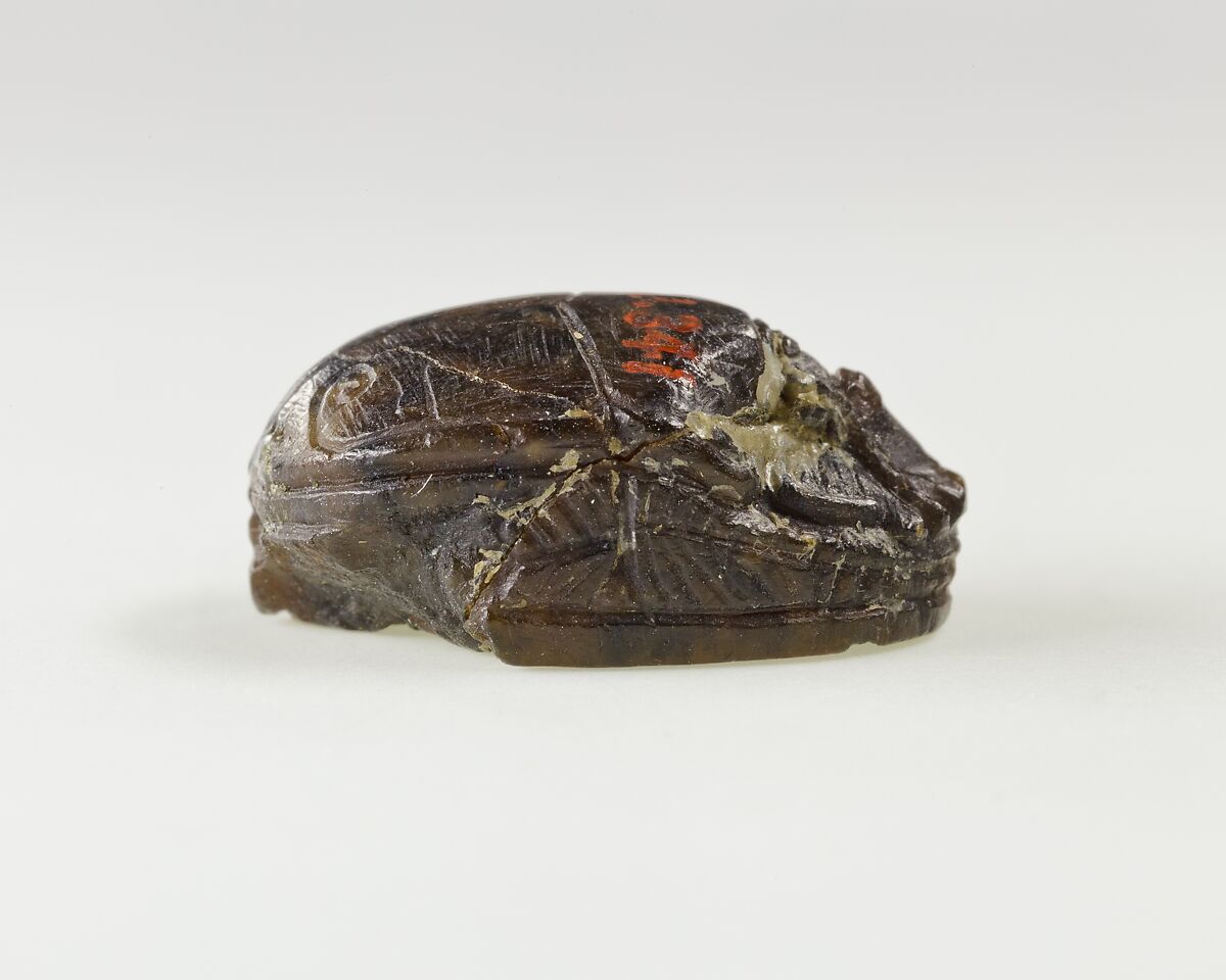 Scarab of an Official, Hard brownish mottled stone