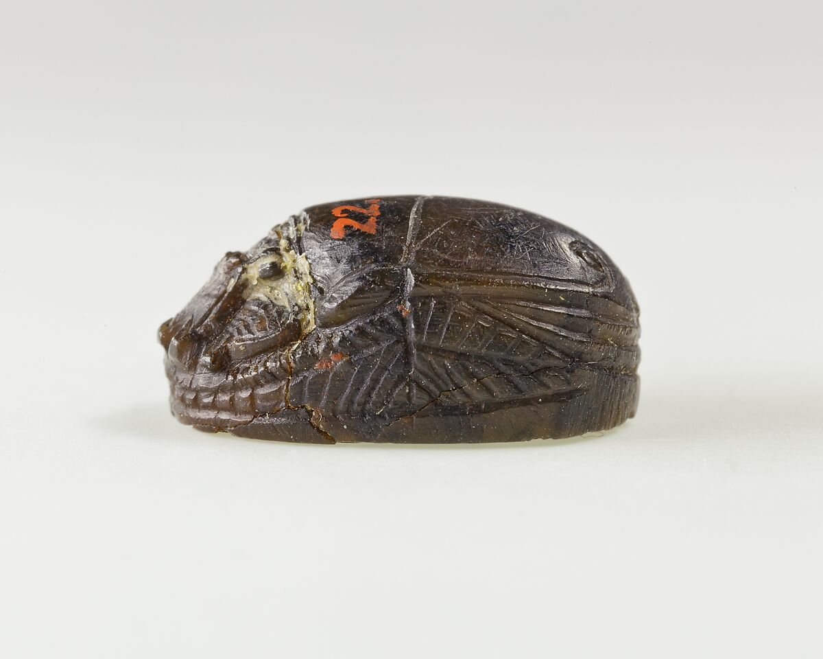 Scarab of an Official, Hard brownish mottled stone