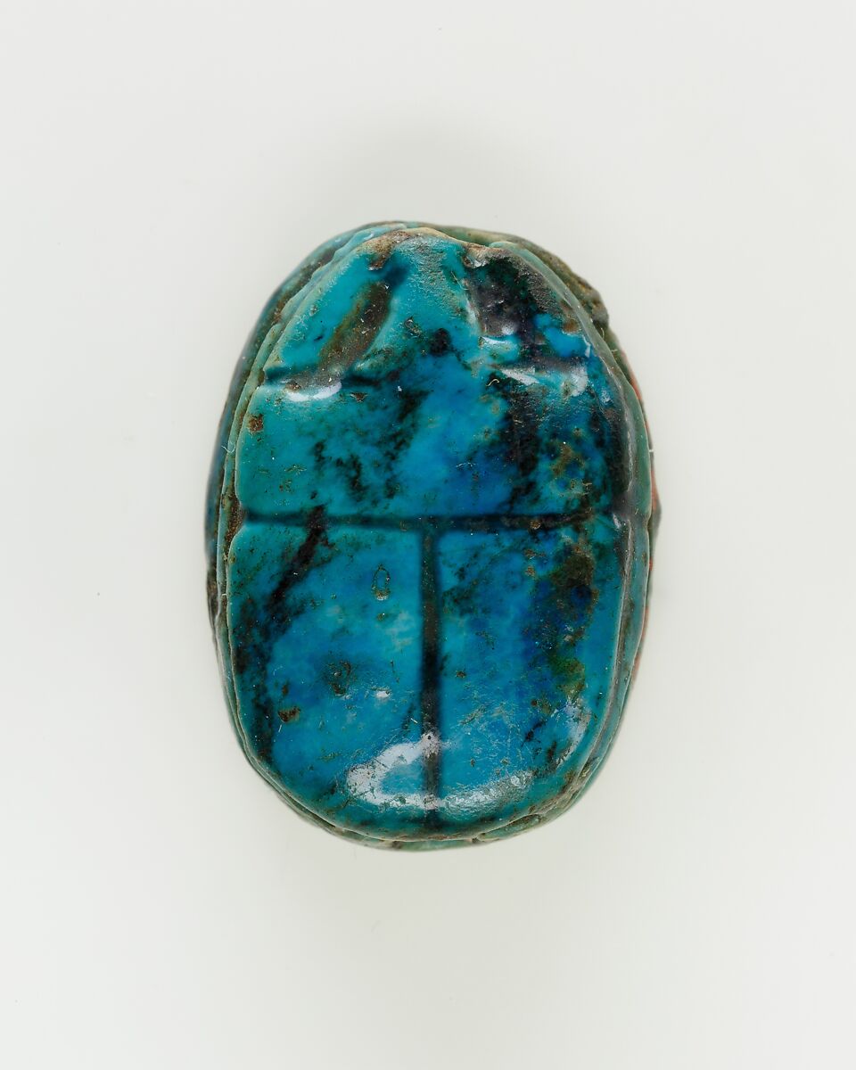 Scarab of an Official, Bright blue glazed steatite