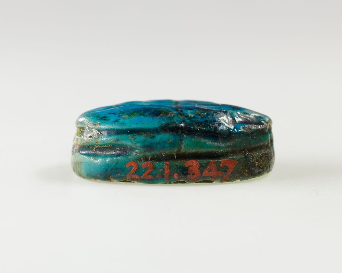 Scarab of an Official, Bright blue glazed steatite