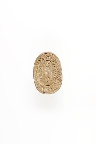 Scarab Inscribed with Hieroglyphs in a Rope Border