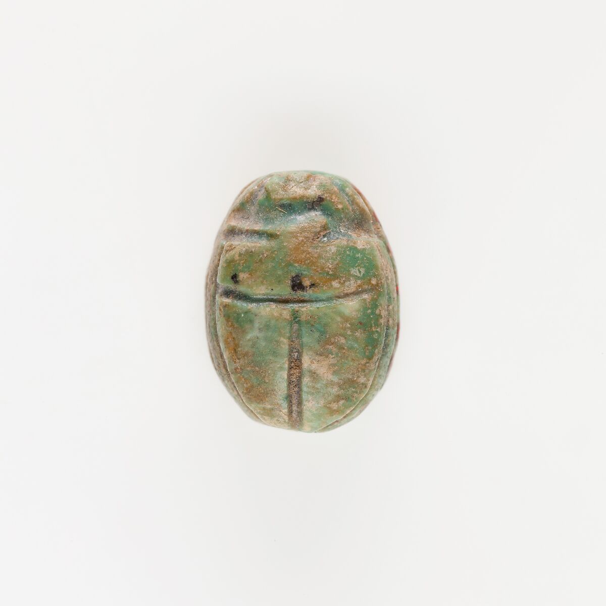 Scarab with Quadruped, Green glazed steatite
