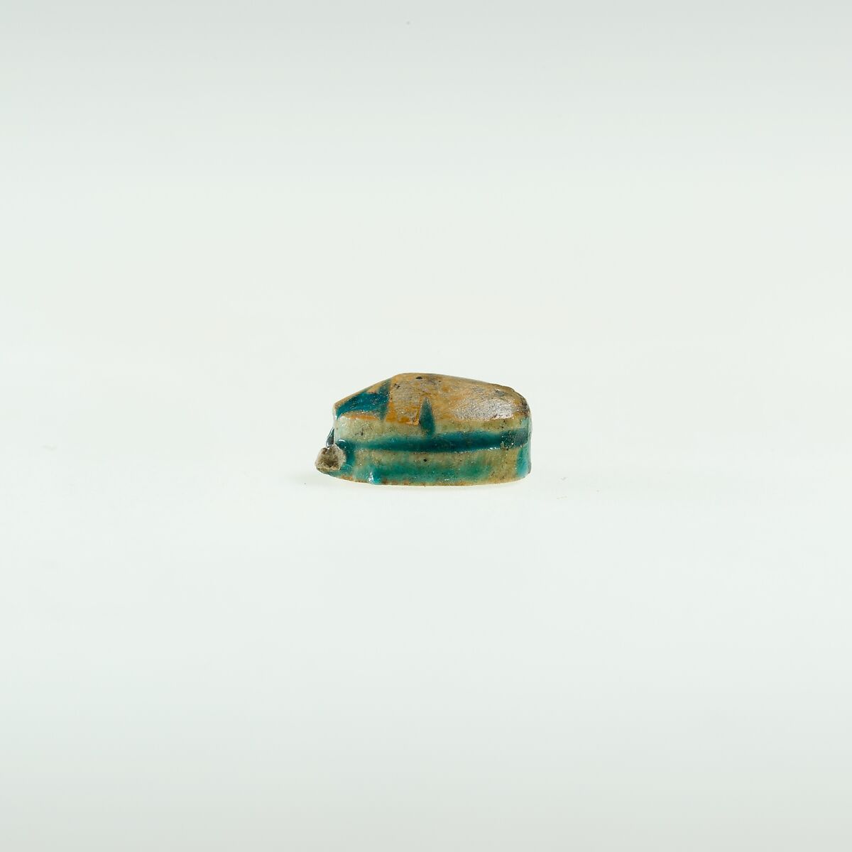 Scarab Decorated with Circles, Green glazed steatite