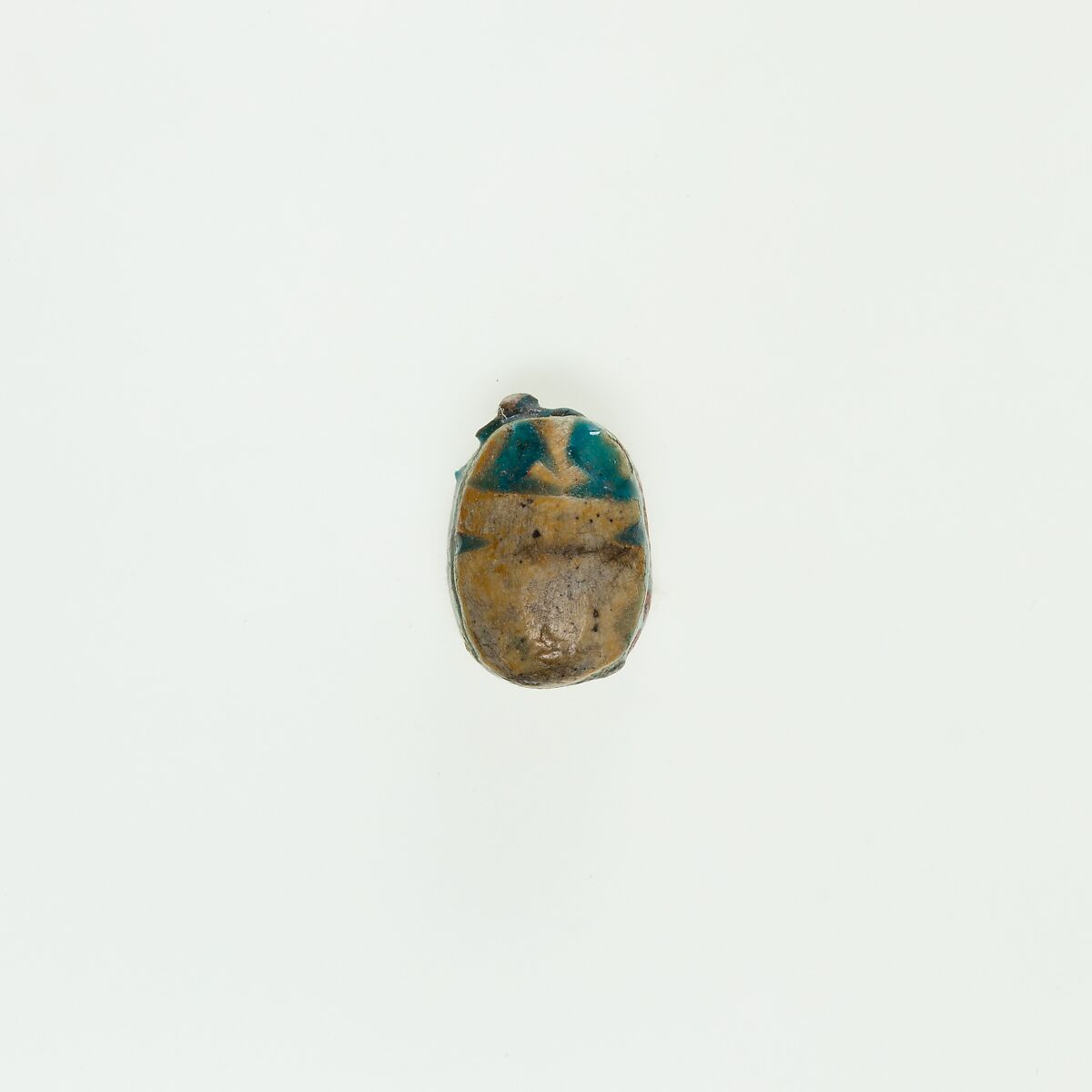 Scarab Decorated with Circles, Green glazed steatite