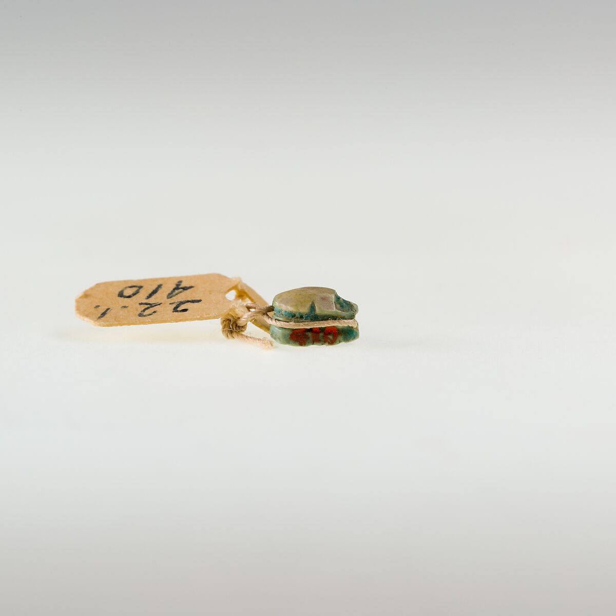 Scarab Inscribed with a Blessing Related to Re, Green glazed steatite