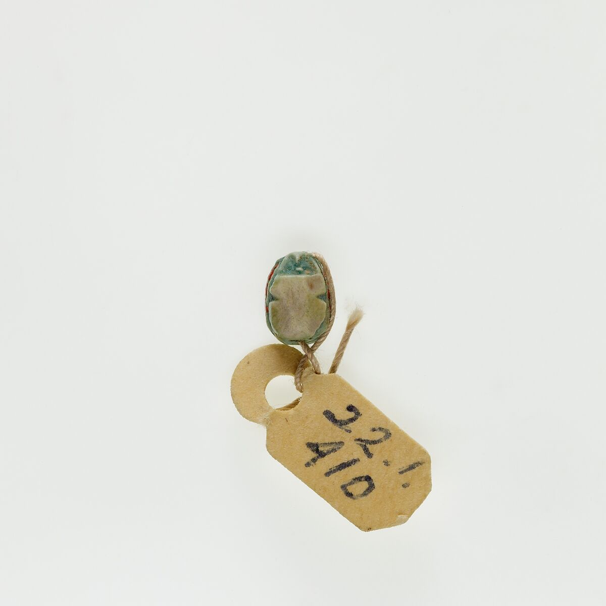 Scarab Inscribed with a Blessing Related to Re, Green glazed steatite