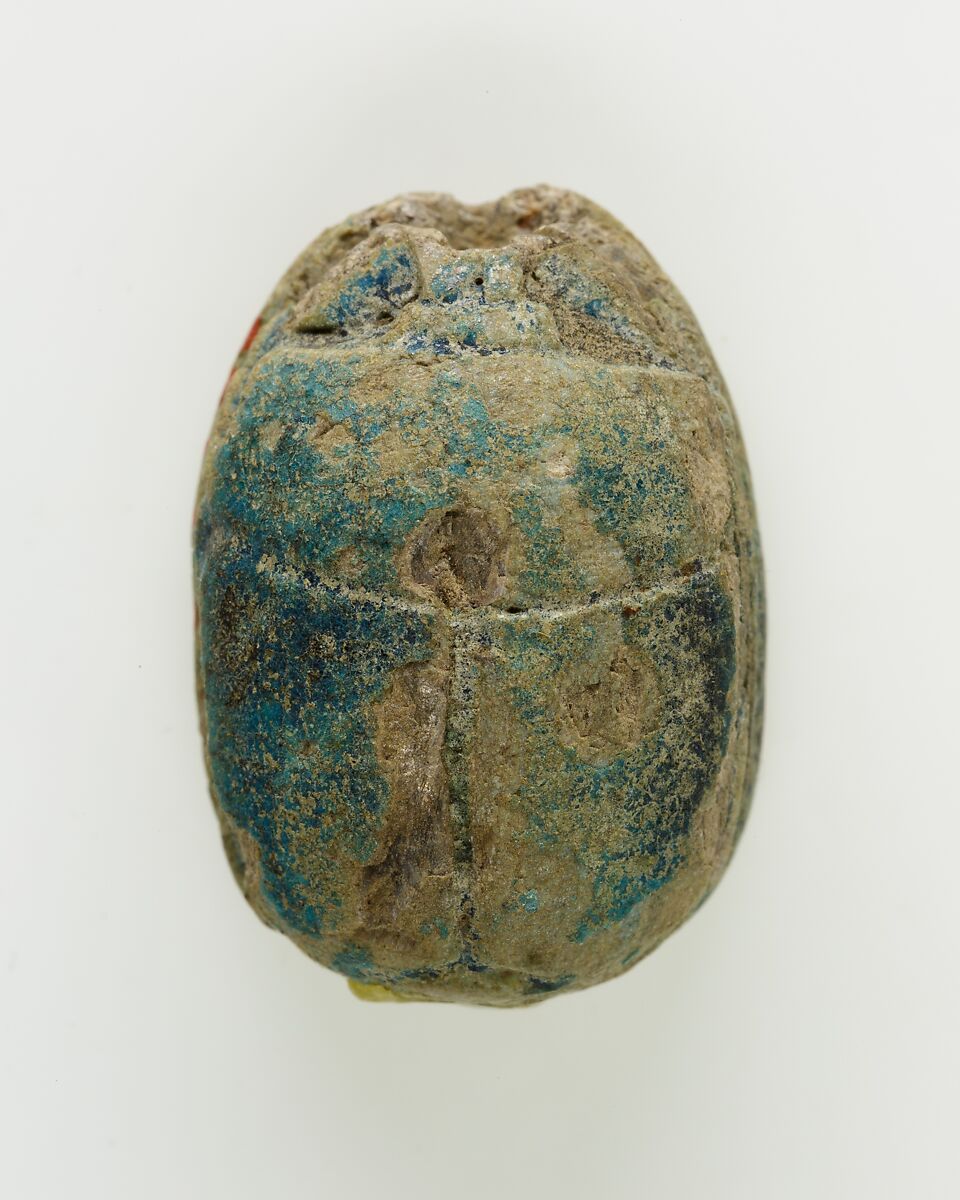 Scarab of an Official, Green glazed steatite