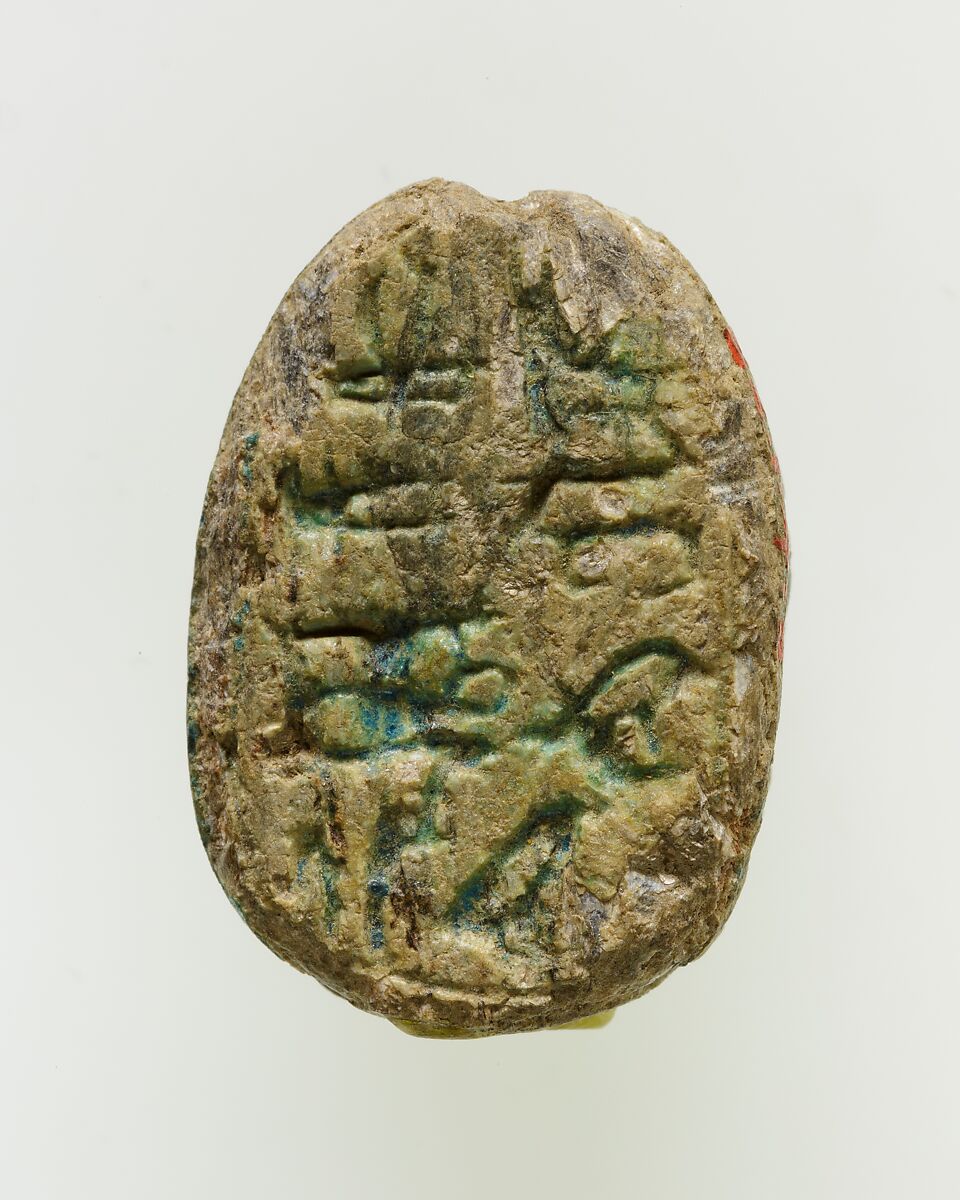 Scarab of an Official, Green glazed steatite 