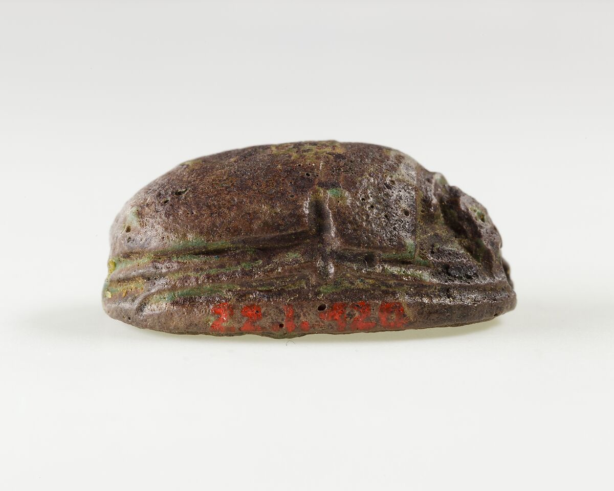 Scarab of an Official, Green faience