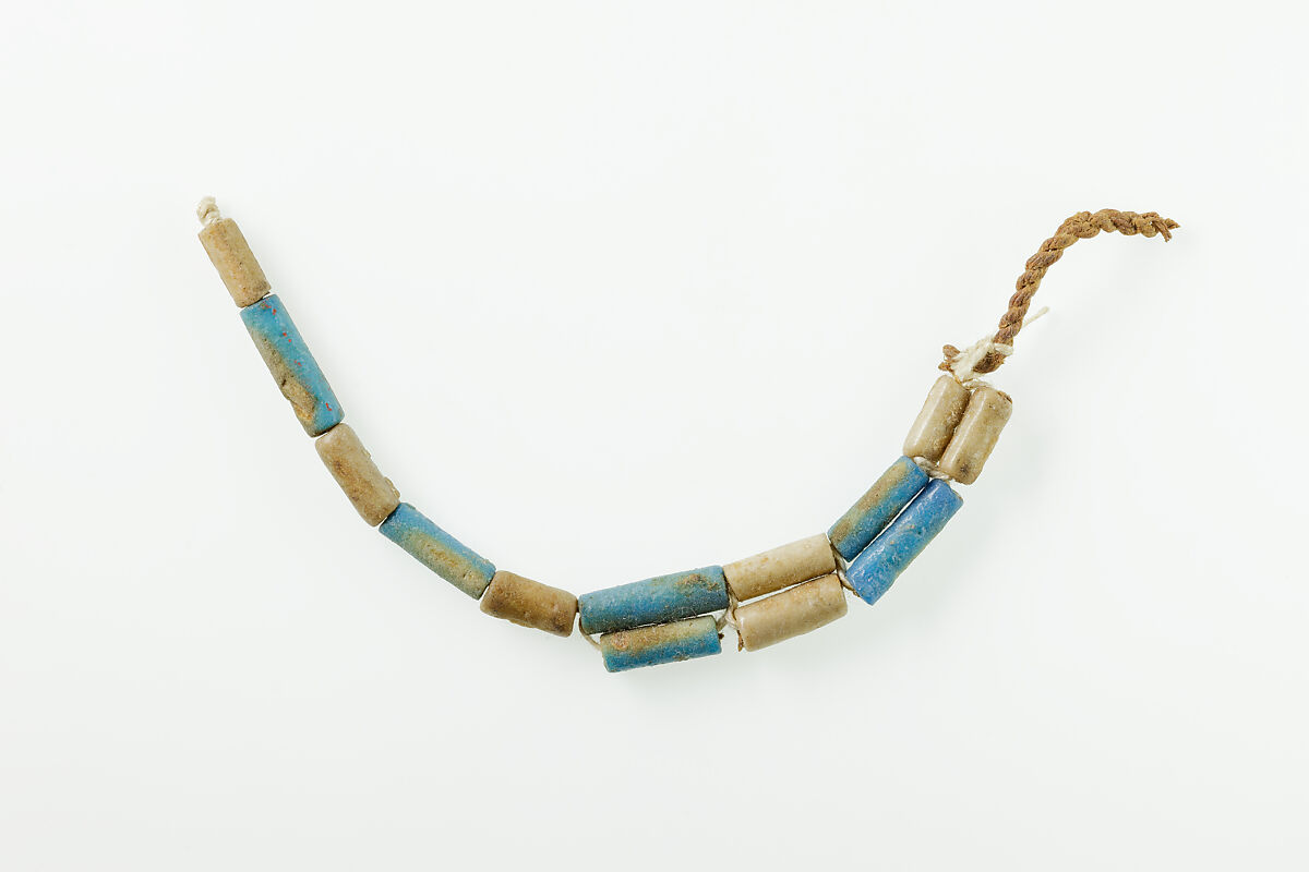 Bead anklet, Faience, linen thread