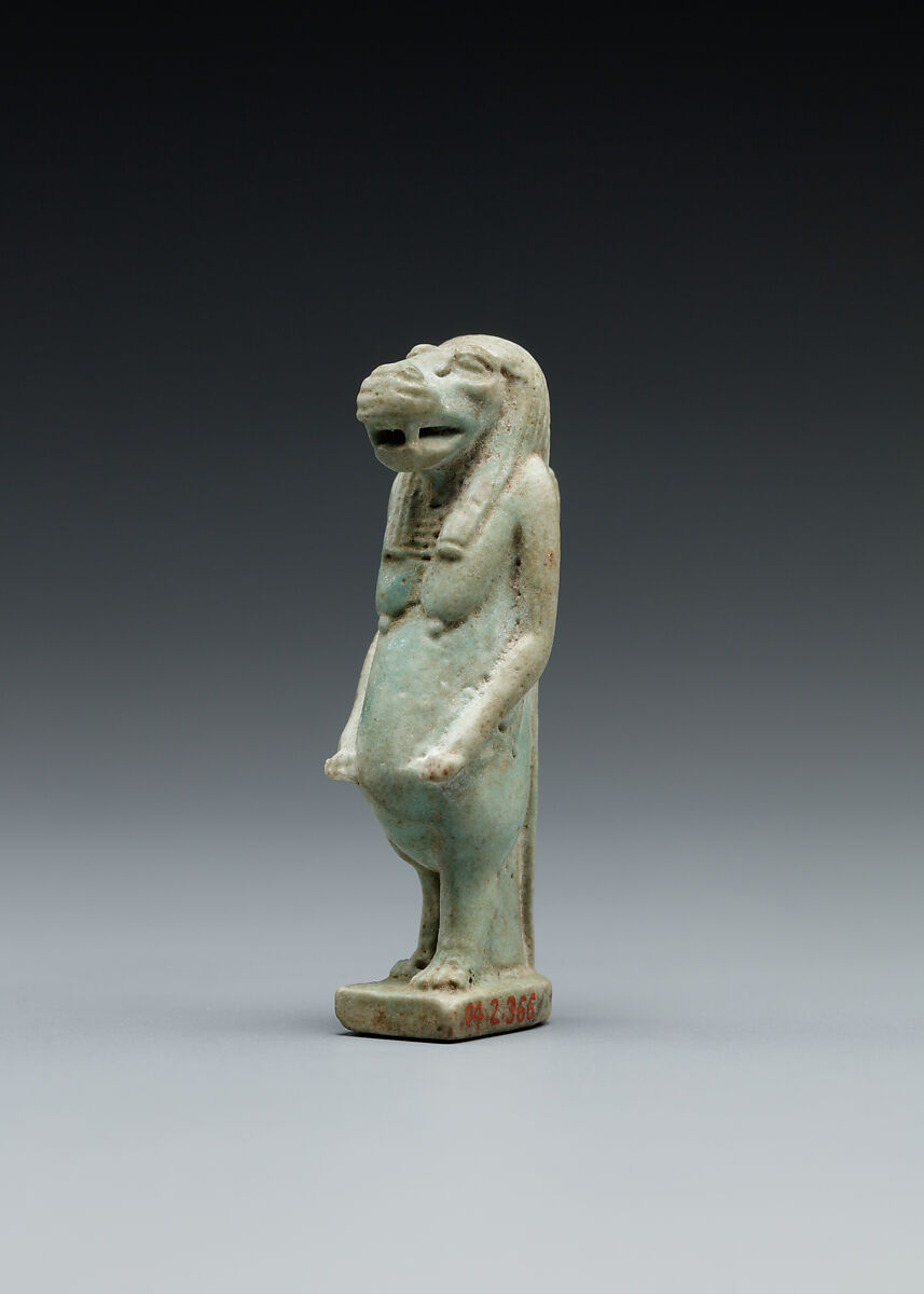 Amulet: Figure of Taweret, Faience, blue