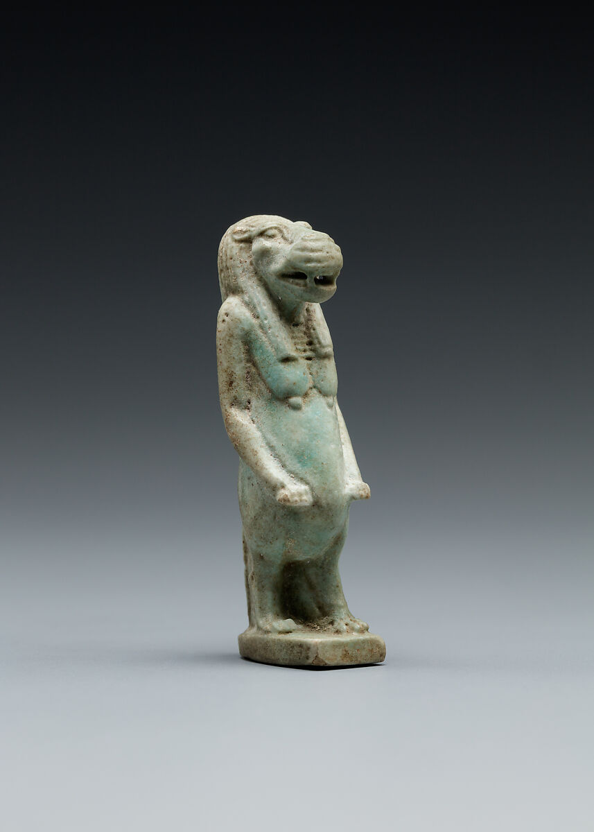 Amulet: Figure of Taweret, Faience, blue