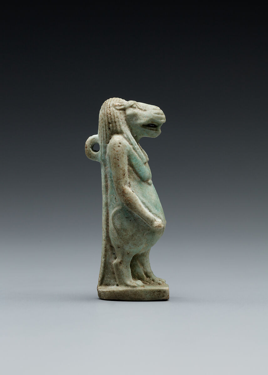 Amulet: Figure of Taweret, Faience, blue