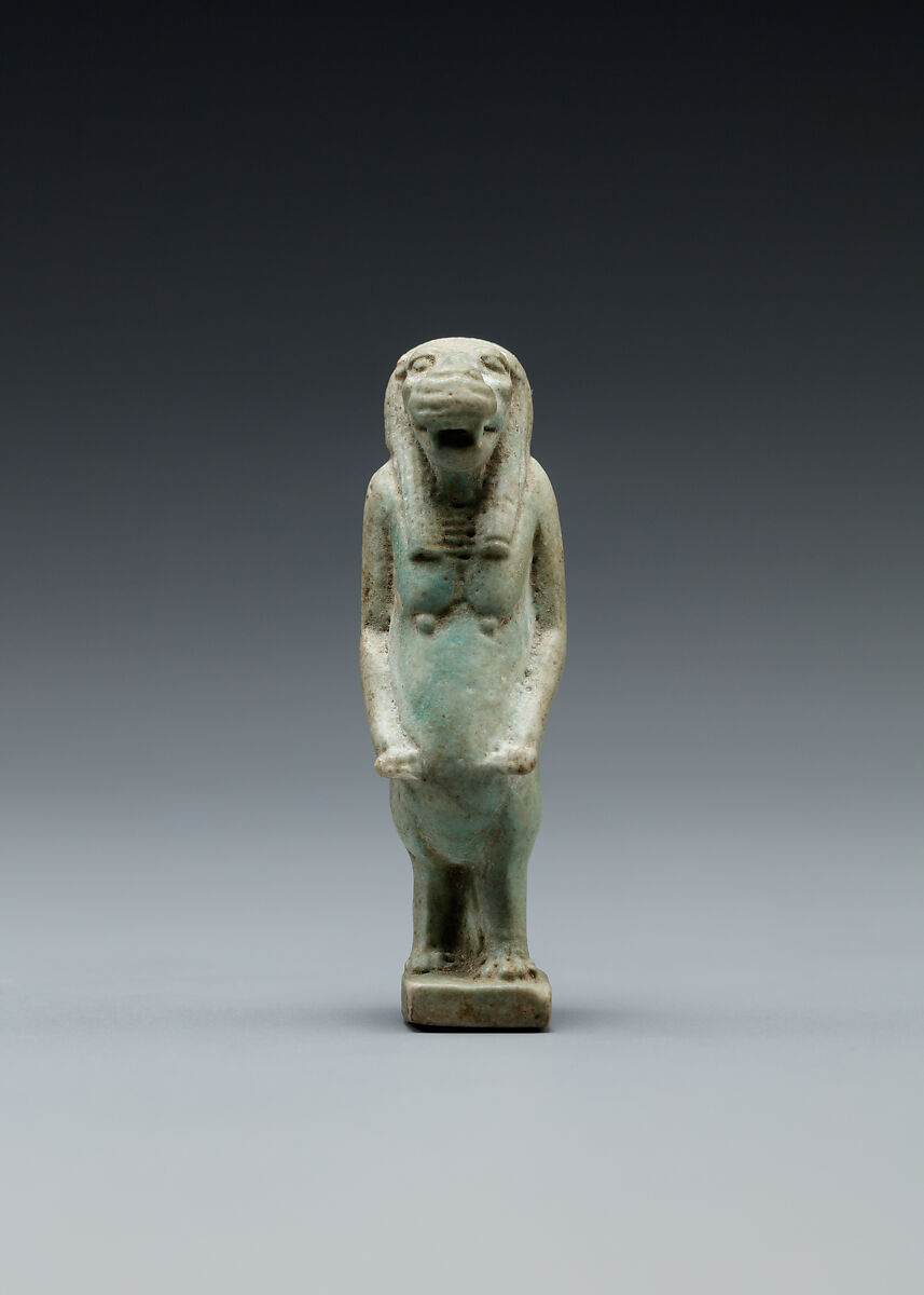 Amulet: Figure of Taweret, Faience, blue 