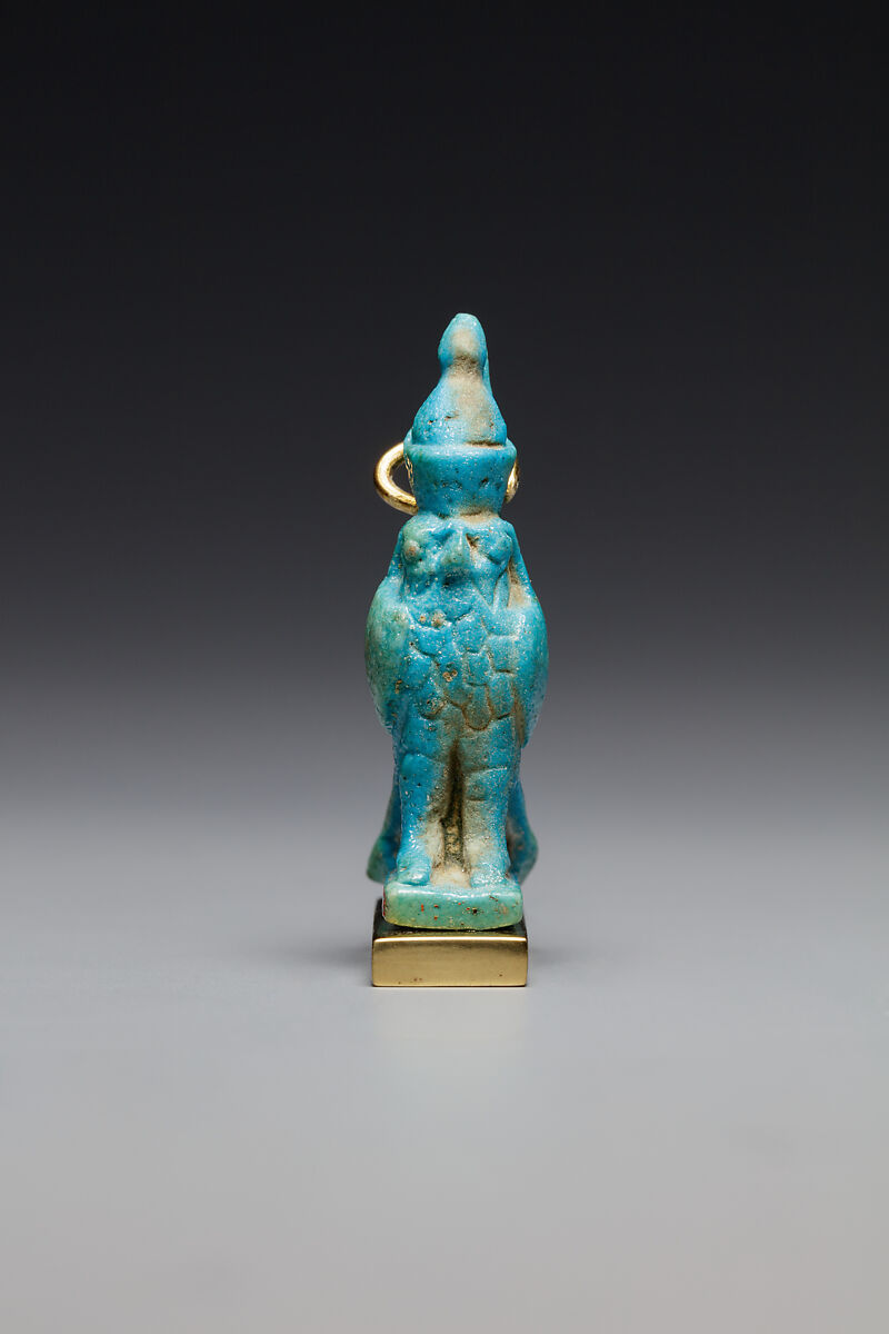 Horus amulet, Faience, blue