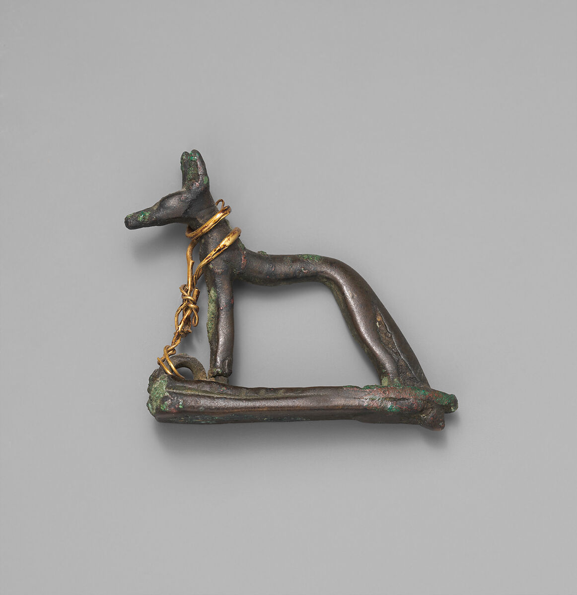 Figurine of Wepwawet, Cupreous metal, gold wire