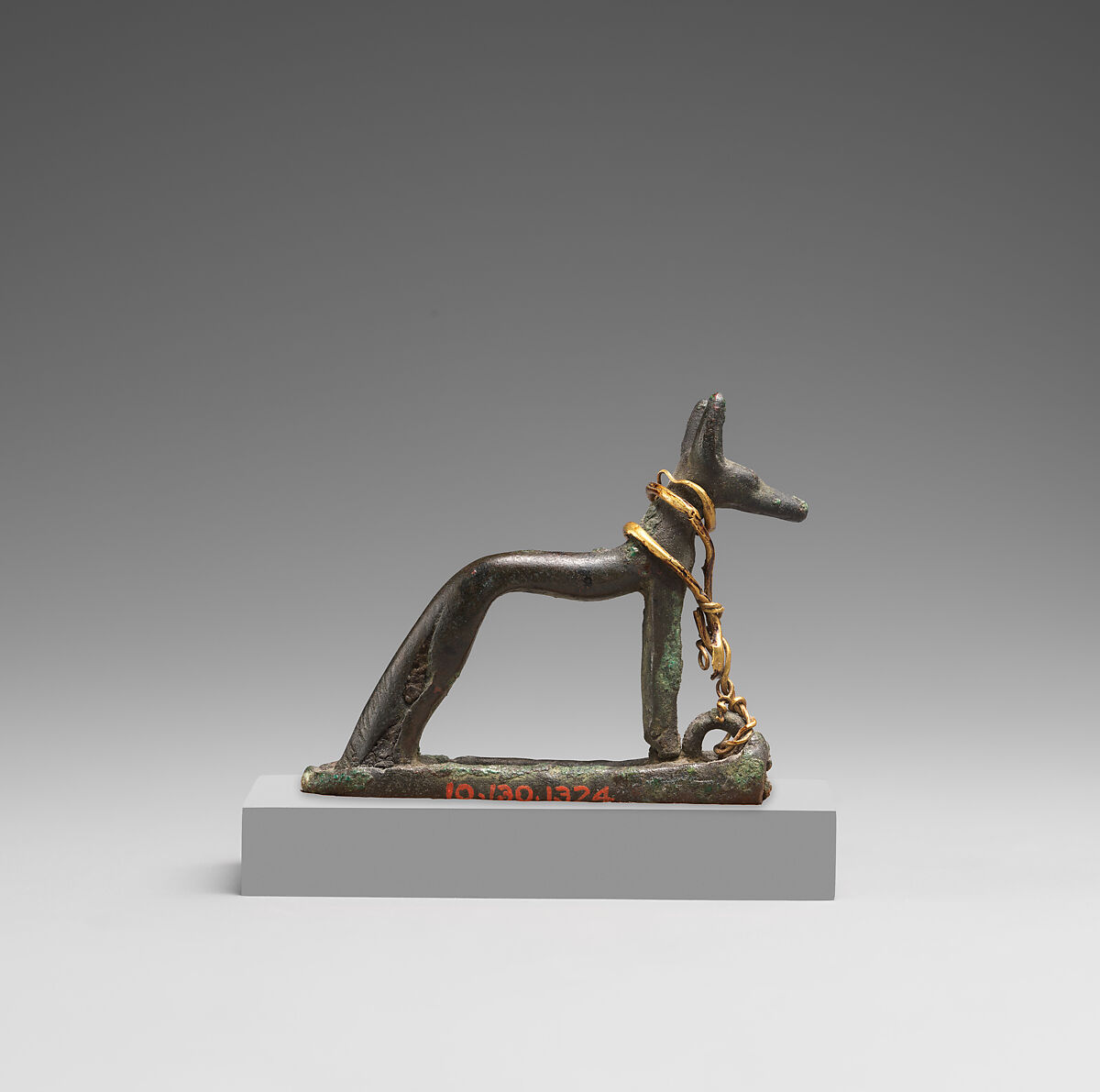 Figurine of Wepwawet, Cupreous metal, gold wire