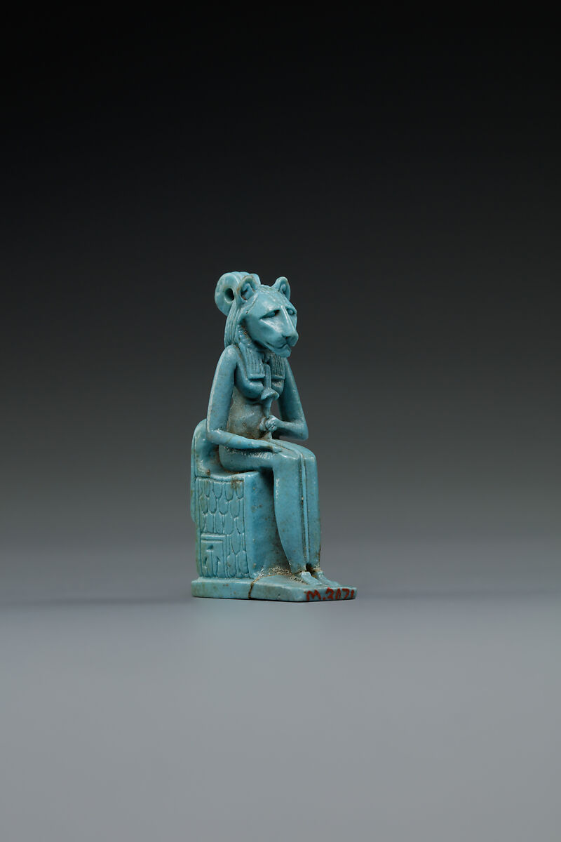 Sakhmet amulet, Faience