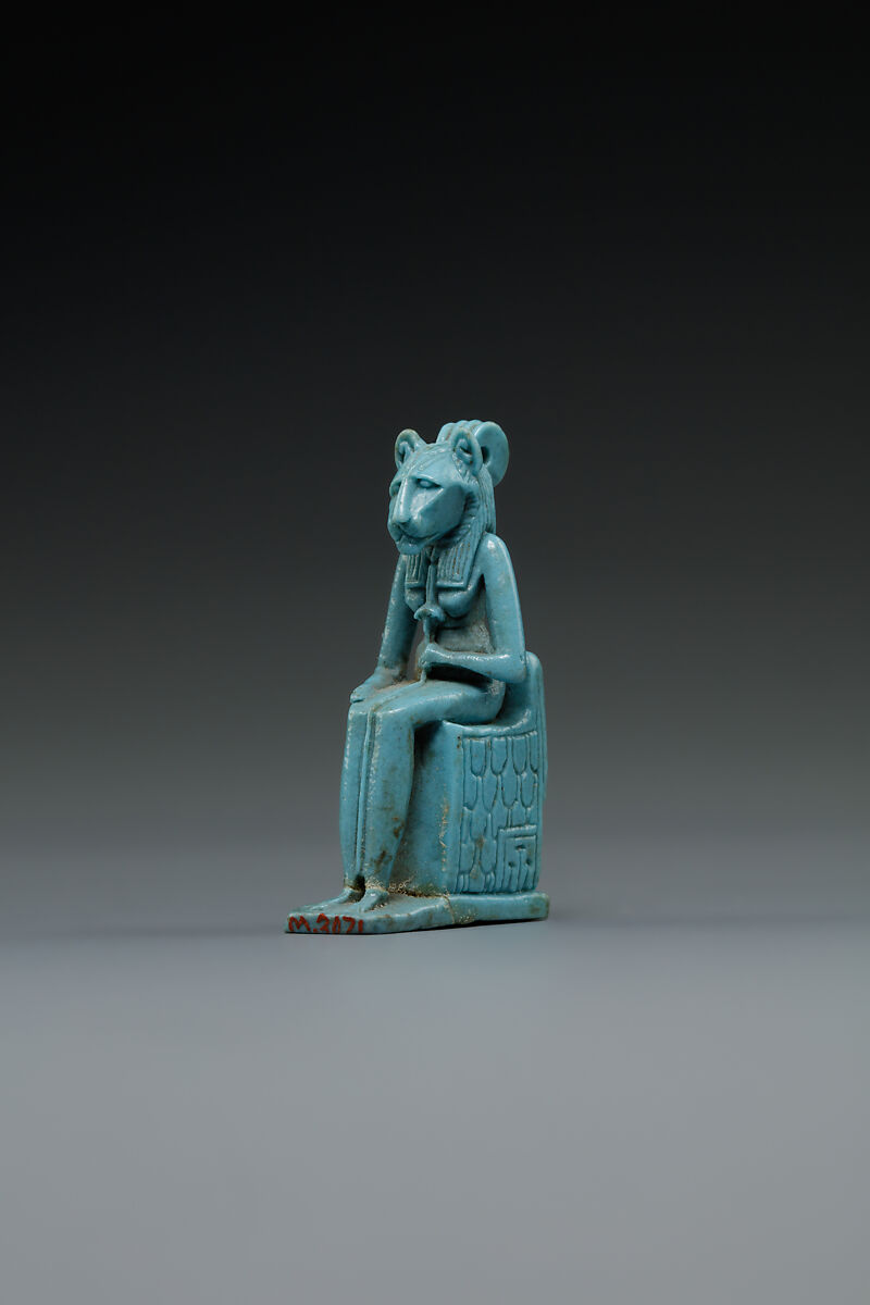 Sakhmet amulet, Faience