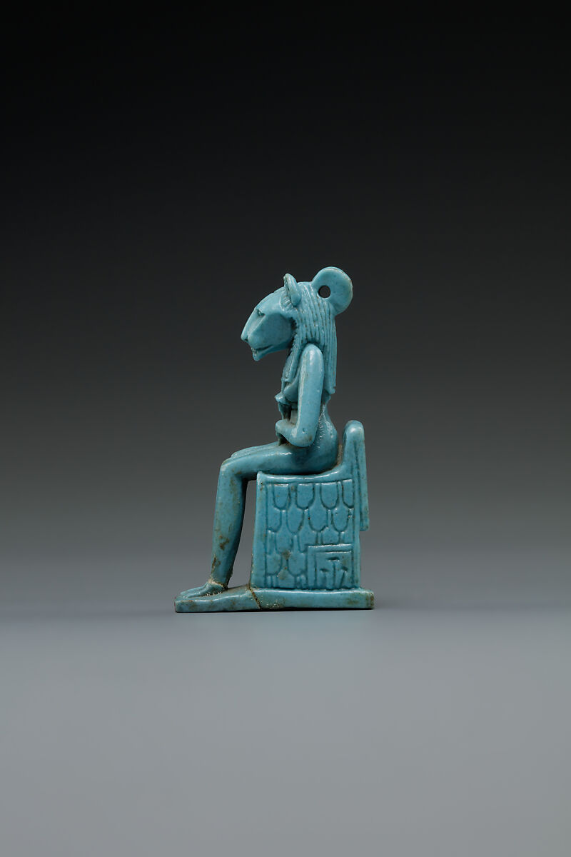Sakhmet amulet, Faience