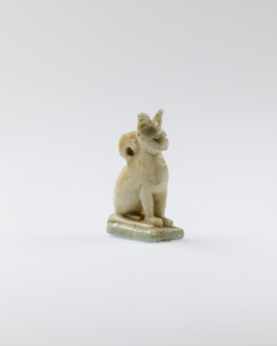 Cat amulet, Faience