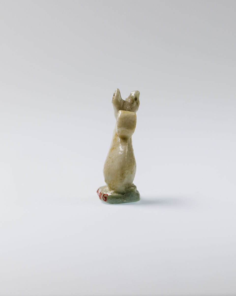 Cat amulet, Faience
