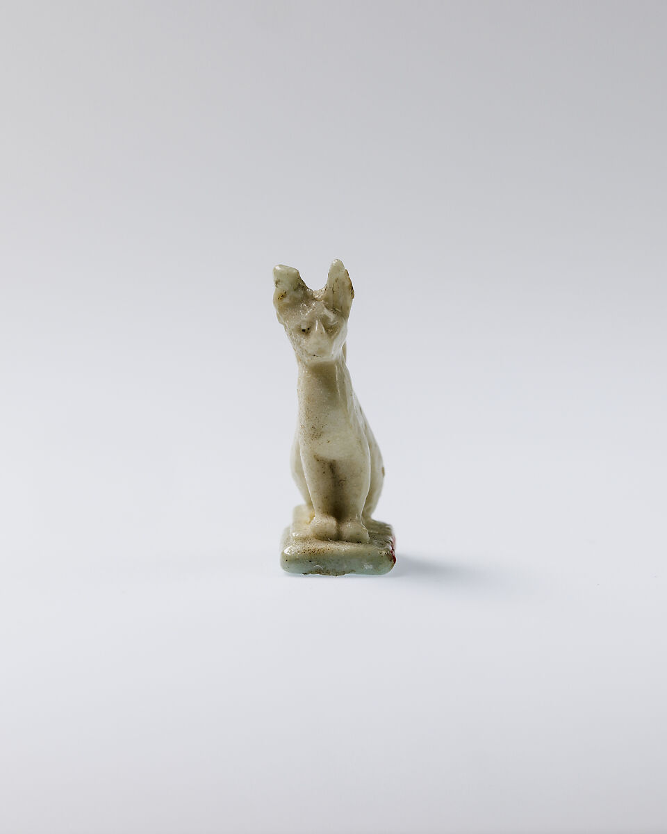 Cat amulet, Faience