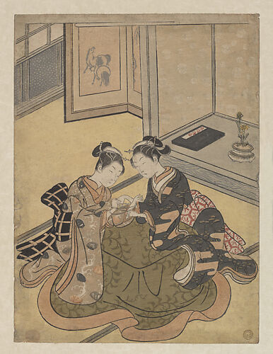 Young Women Playing Cat’s Cradle (Ayatori)