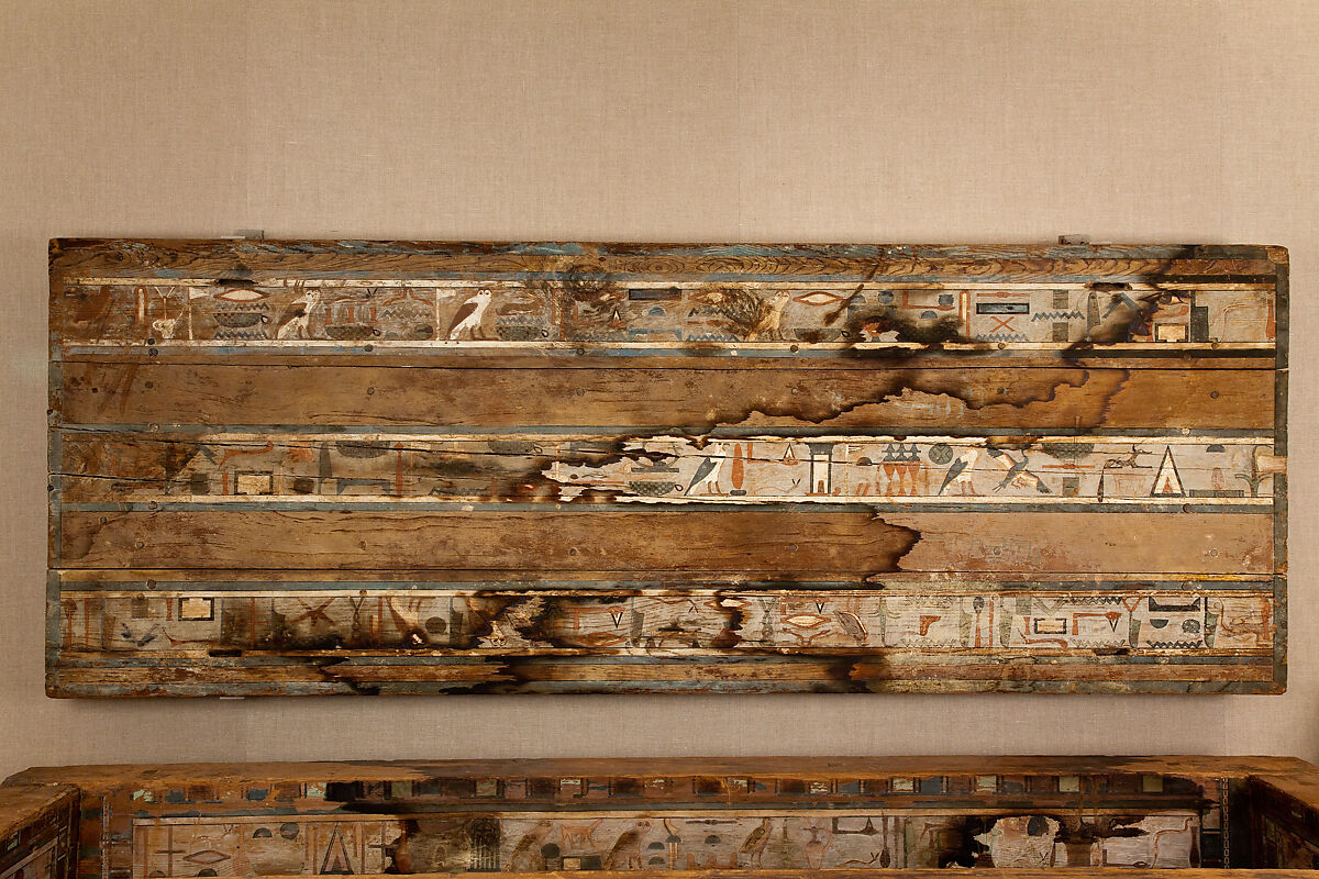Outer coffin of Hapiankhtifi, Coniferous wood, paint, iron bolts, brass straps