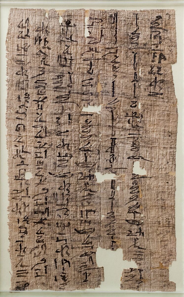 Meketre papyrus, Papyrus, ink 