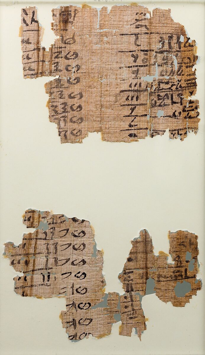 Accounts of workforce salaries, Papyrus, ink