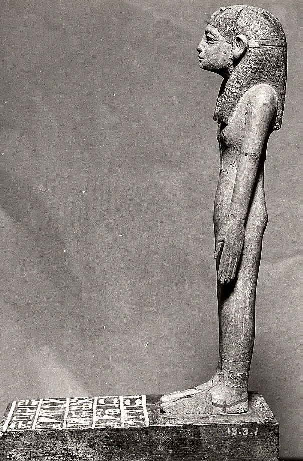 Statuette of Lady Dedetamun, Wood, silver, paint