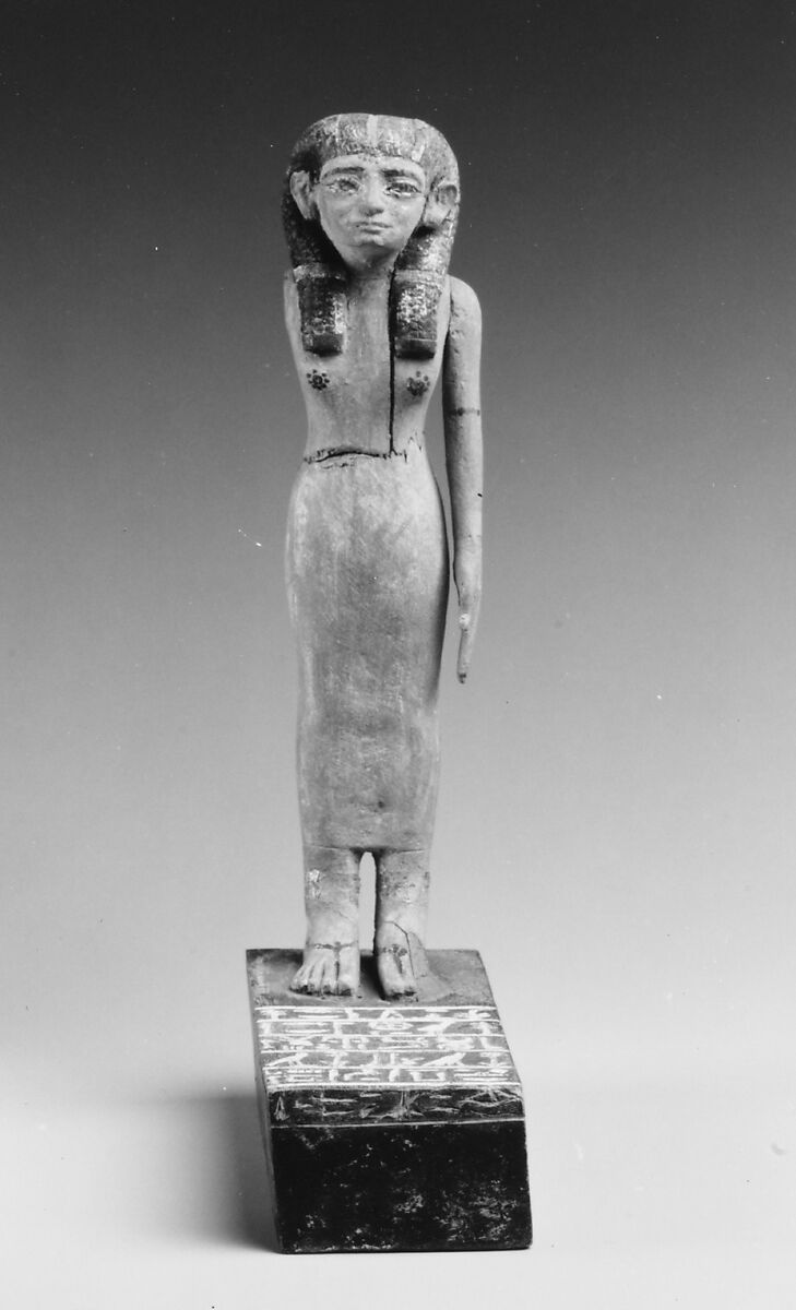 Statuette of Lady Dedetamun, Wood, silver, paint