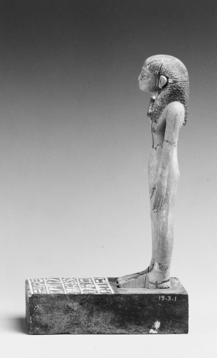 Statuette of Lady Dedetamun, Wood, silver, paint