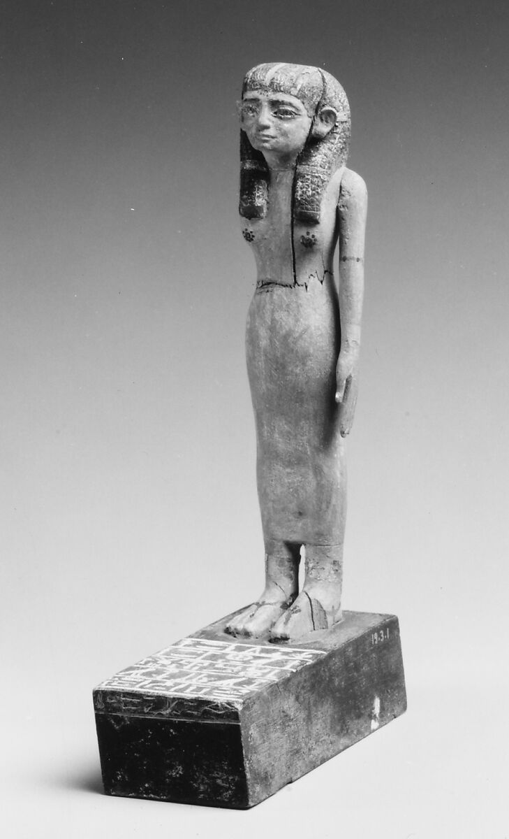 Statuette of Lady Dedetamun, Wood, silver, paint