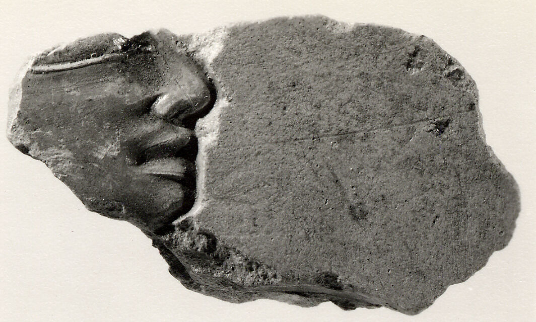 Face of a man - see 26.3.354-6, Limestone, paint 
