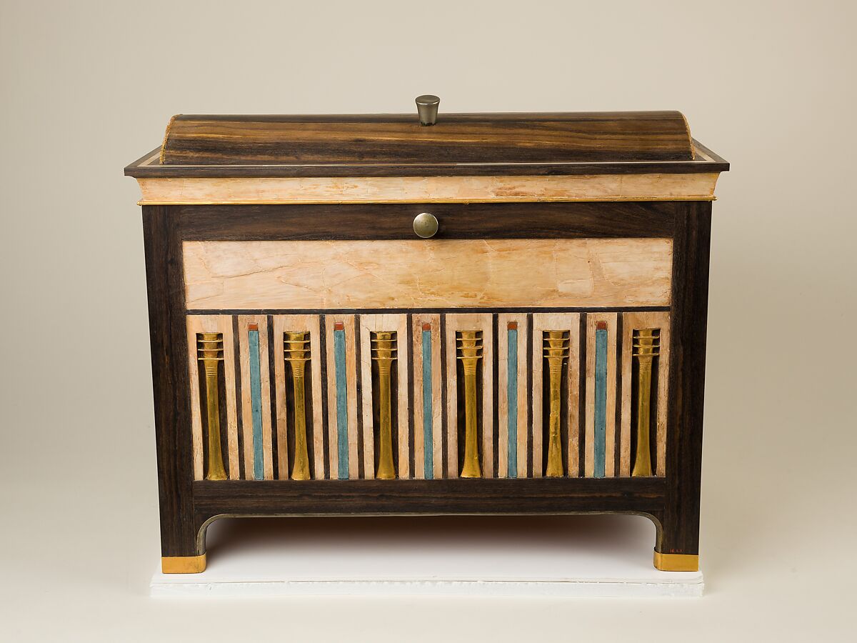 Jewelry chest of Sithathoryunet, Ebony, ivory, gold, carnelian, blue faience, silver