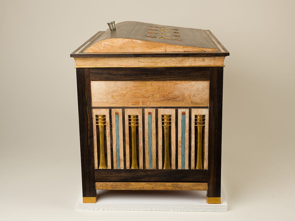 Jewelry chest of Sithathoryunet, Ebony, ivory, gold, carnelian, blue faience, silver