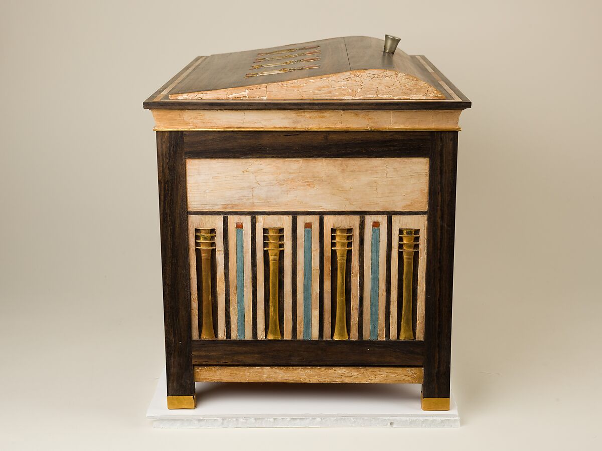 Jewelry chest of Sithathoryunet, Ebony, ivory, gold, carnelian, blue faience, silver