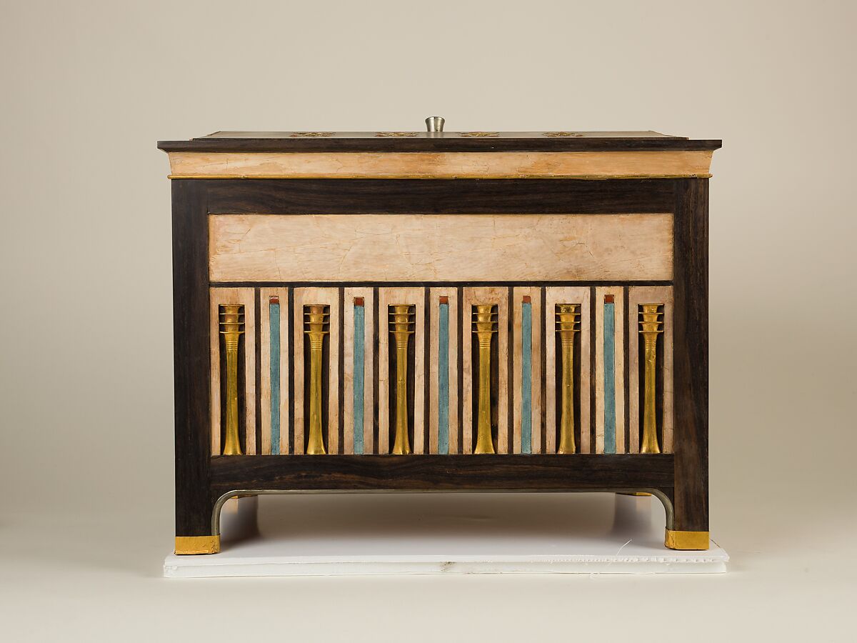 Jewelry chest of Sithathoryunet, Ebony, ivory, gold, carnelian, blue faience, silver