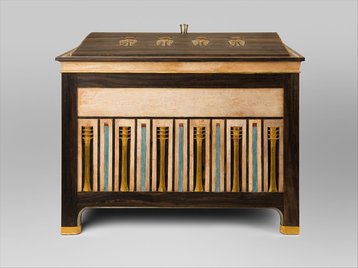 Jewelry chest of Sithathoryunet, Ebony, ivory, gold, carnelian, blue faience, silver