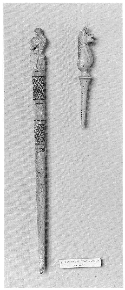 Hairpin with a Figure of a Hippopotamus, Bone